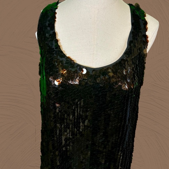 NWT Diane Von Furstenberg ‘Pellina Pialette’ Brown Tortoise Sequin Sheath Dress - Picture 4 of 16